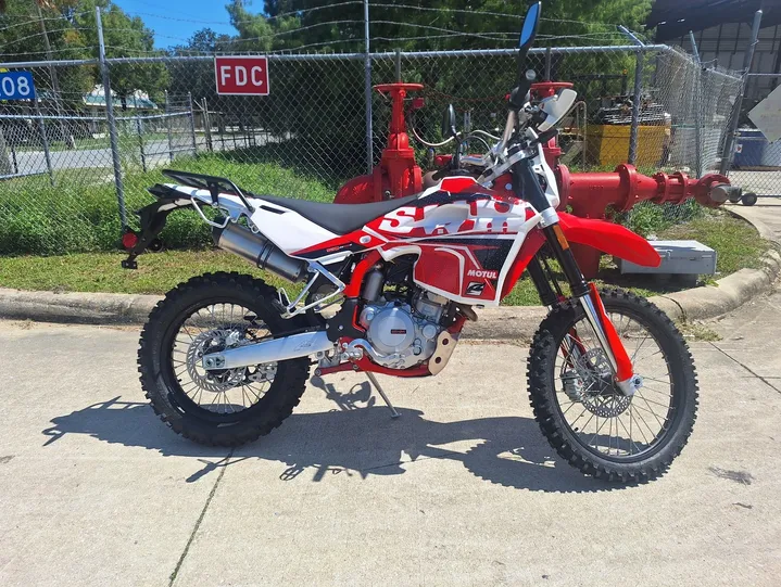 Dirt bike with knobby tires
