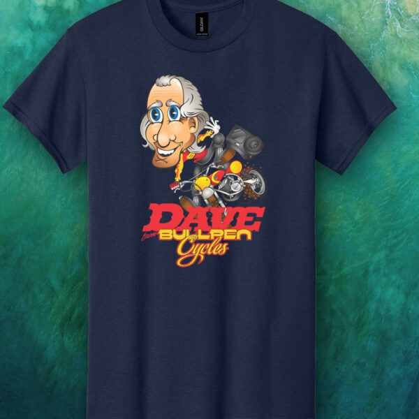 Bullpen Cycles Navy Shirt with Caricature
